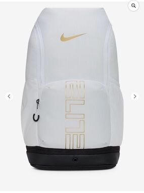 Nike White Backpack with Gold Accents